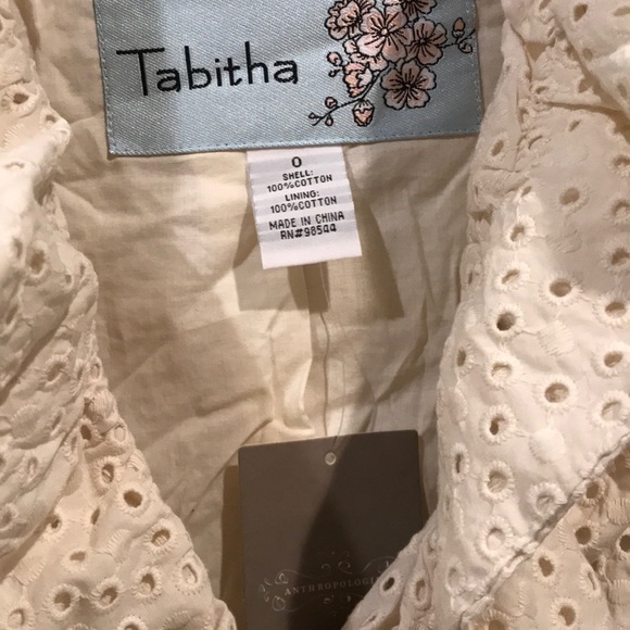 Tabitha Anthropologie eyelet Ruffle jacket size 0 - Picture 4 of 8